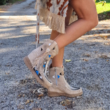 Stivale Indianino Con Zeppa Dinah Silverstone Corda Limited