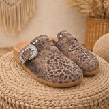 Padded Leather Slip-on Harper Leomarble Ecru