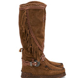 Wedge Moccasin Boots Jade Crocus Cigar
