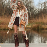 Cardigan In Lana Vergine Renee Ethnic Beige