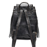 Fringed Leather Backpack Mermaid Wanted Onyx