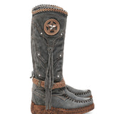 Wedge Moccasin Boots Mirea Silverstone Cenere