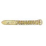 Bracciale In Cuoio Con Strass Lux Phyton-print Gold