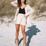 Wedge Moccasin Boots Arya Silverstone Cream
