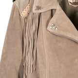 Fringed Leather Jacket River Silverstone Corda