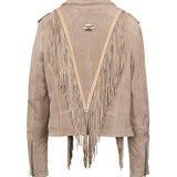 Fringed Leather Jacket River Silverstone Corda
