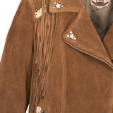 Fringed Leather Jacket River Silverstone Mou