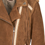 Fringed Leather Jacket River Silverstone Mou