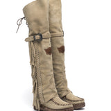 Wedge Moccasin Boots - Coleen Silverstone Corda