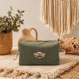 Leather Beauty Case Beauty Canvas Green