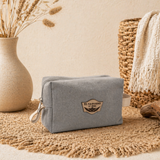 Leather Beauty Case Beauty Canvas Grey