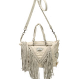 Studded Leather Bag Byron Washed Chalk