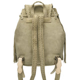 Zaino In Pelle Con Frange Mermaid Silverstone Olive