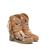 Stivale Indianino Con Zeppa Arya Silverstone Apricot Limited