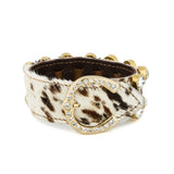 Bracciale In Cuoio Con Strass Lux Deranch Natural