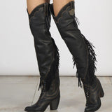 Western Leather Boots Federica Calf Black