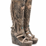 Leather Boot Sandals Giada Leomarble Ecru