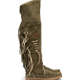 Flat Moccasin Boots Drifter Silverstone Truffle