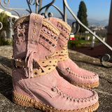 Wedge Moccasin Boots Yara Silverstone Rose