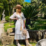 Boho Cotton Dress Mery Resort White
