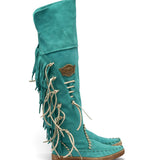 Flat Moccasin Boots Drifter Silverstone New Marine